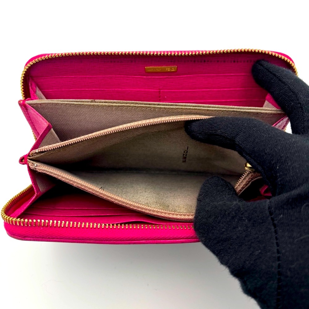 Fendi Zucca Khaki Canvas Zip AroundWallet | comes with box and Authenticity card - Picture 6 of 6